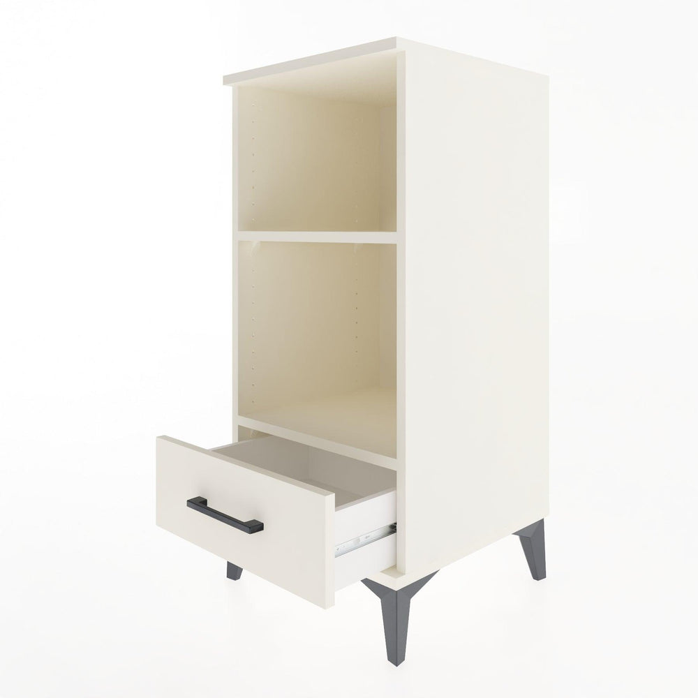 Woodntry Modular Nightstand Moonstone 44x44x84 cm with Drawer and Shelf CR24-1