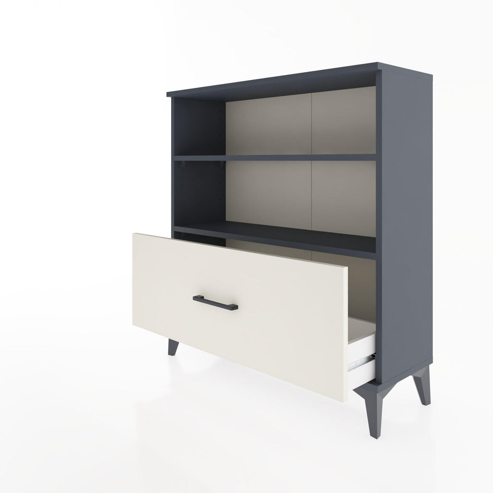 Woodntry Modüler Şifonyer Antrasit 88x30x84 cm Çekmeceli ve Raflı CR22-2