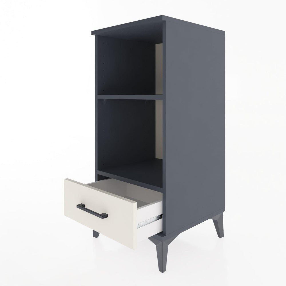 Woodntry Modular Nightstand Anthracite 44x44x84 cm with Drawers and Shelves CR24-2