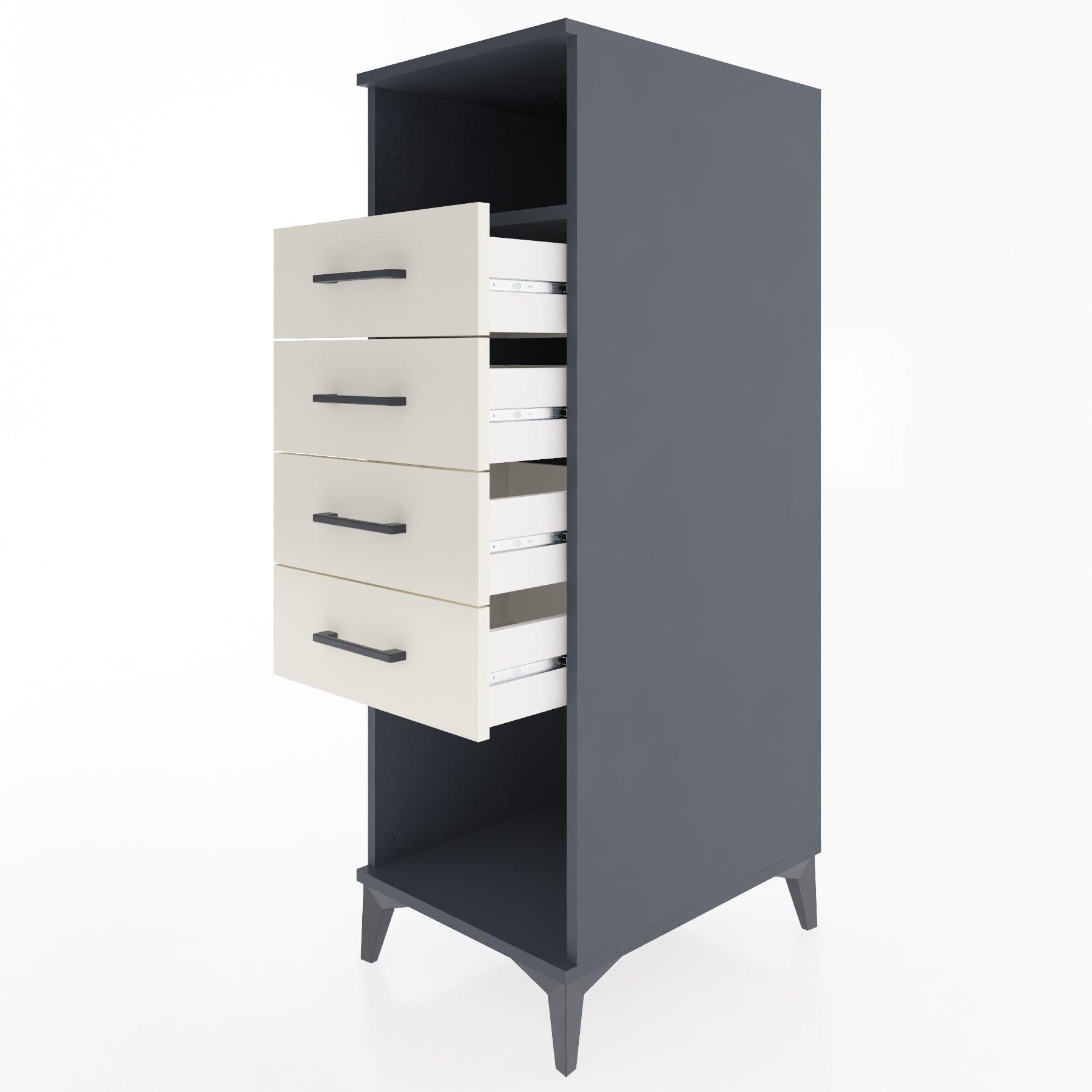 Woodntry Modular Cabinet Anthracite 44x30x122 cm with Drawers and Shelves CR122-2