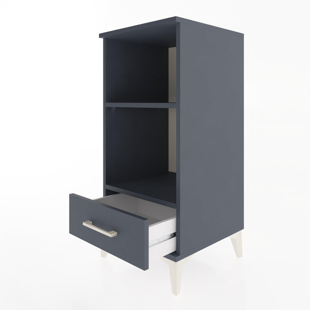 Woodntry Modular Nightstand Anthracite 44x44x84 cm with Drawers and Shelves CR24-2