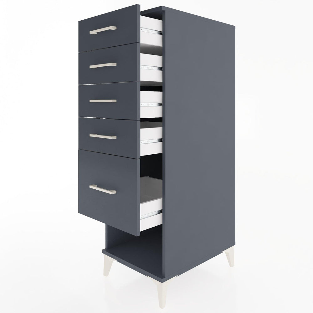 Woodntry Modular Cabinet Anthracite 44x30x122 cm with Drawers and Shelves CR22-2
