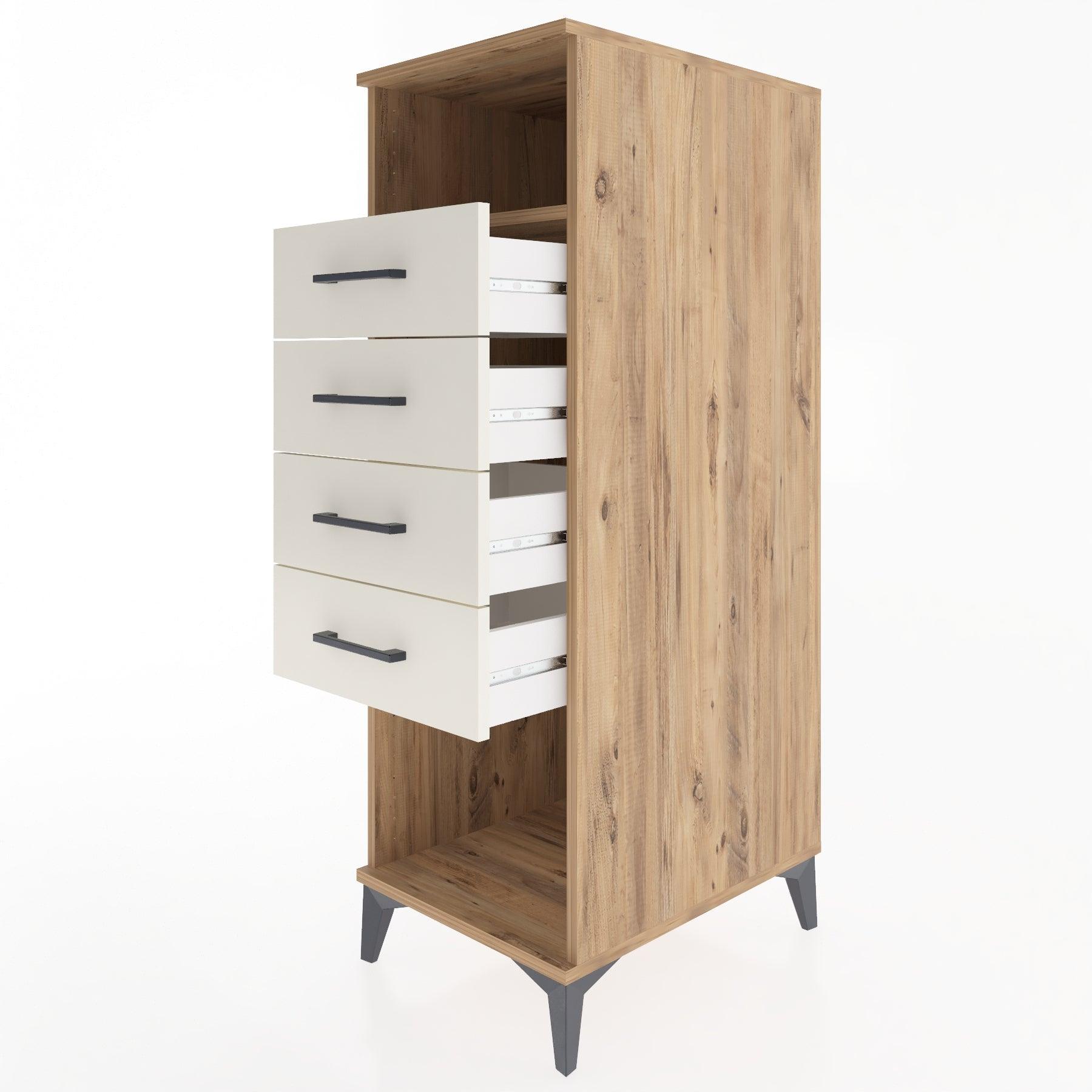 Woodntry Modular Cabinet Pine 44x59x122 cm with Drawers and Shelves CR122-3