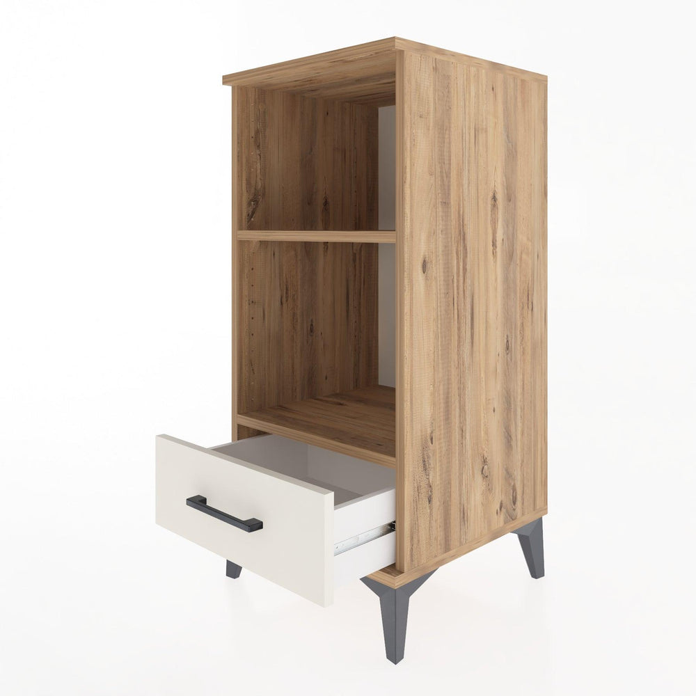 Woodntry Modular Nightstand Pine 44x44x84 cm with Drawers and Shelves CR24-3