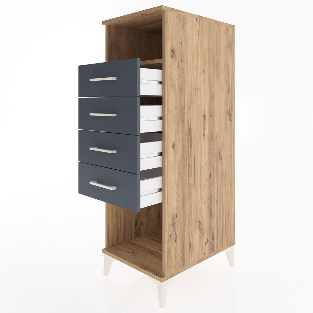 Woodntry Modüler Dolap Çam 44x30x122 cm Çekmeceli ve Raflı CR122-3