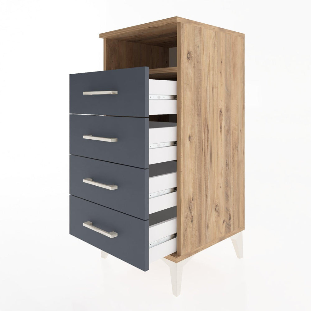 Woodntry Modular Nightstand Pine 44x44x84 cm with Drawers and Shelves CR22-3