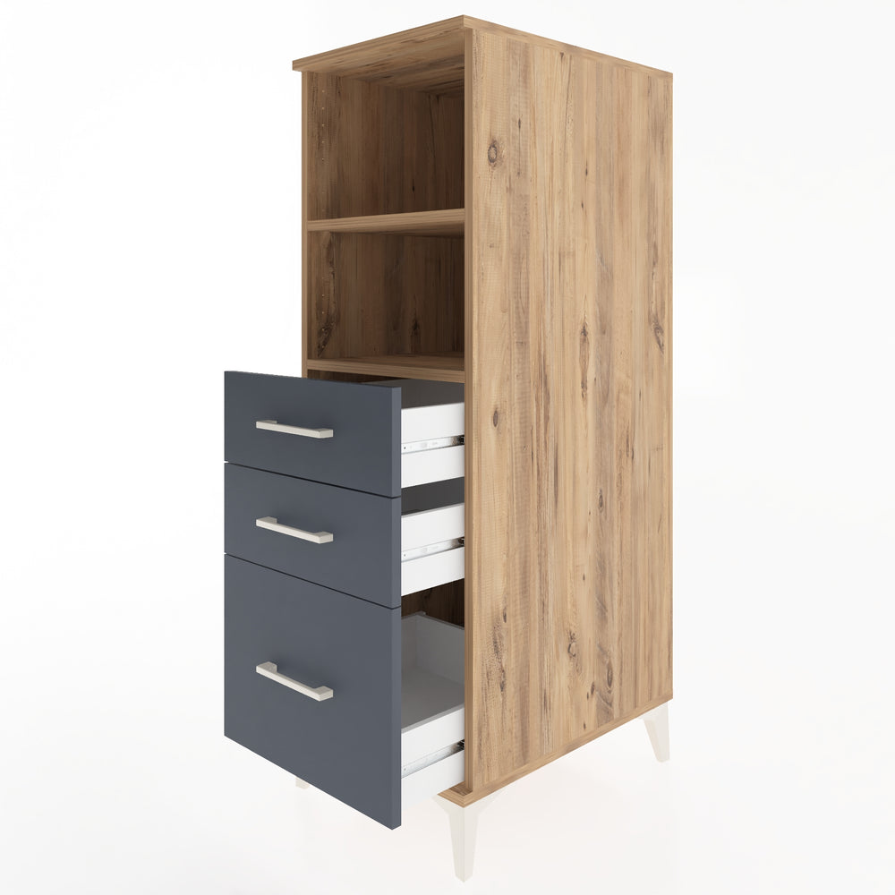 Woodntry Modular Cabinet Pine 44x59x122 cm with Drawers and Shelves CR72-3