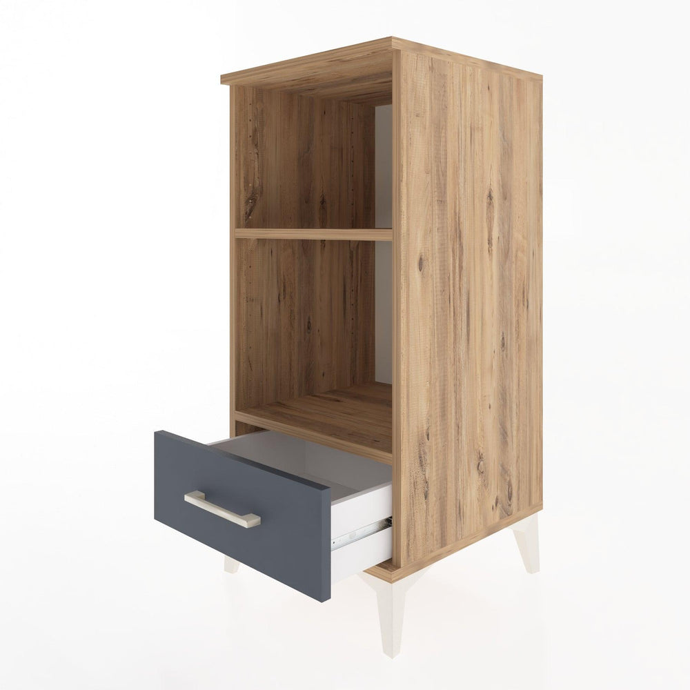 Woodntry Modular Nightstand Pine 44x44x84 cm with Drawers and Shelves CR24-3