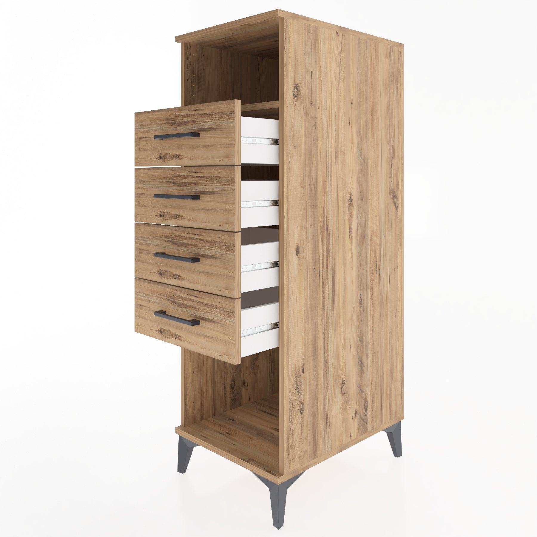 Woodntry Modular Cabinet Pine 44x59x122 cm with Drawers and Shelves CR122-3