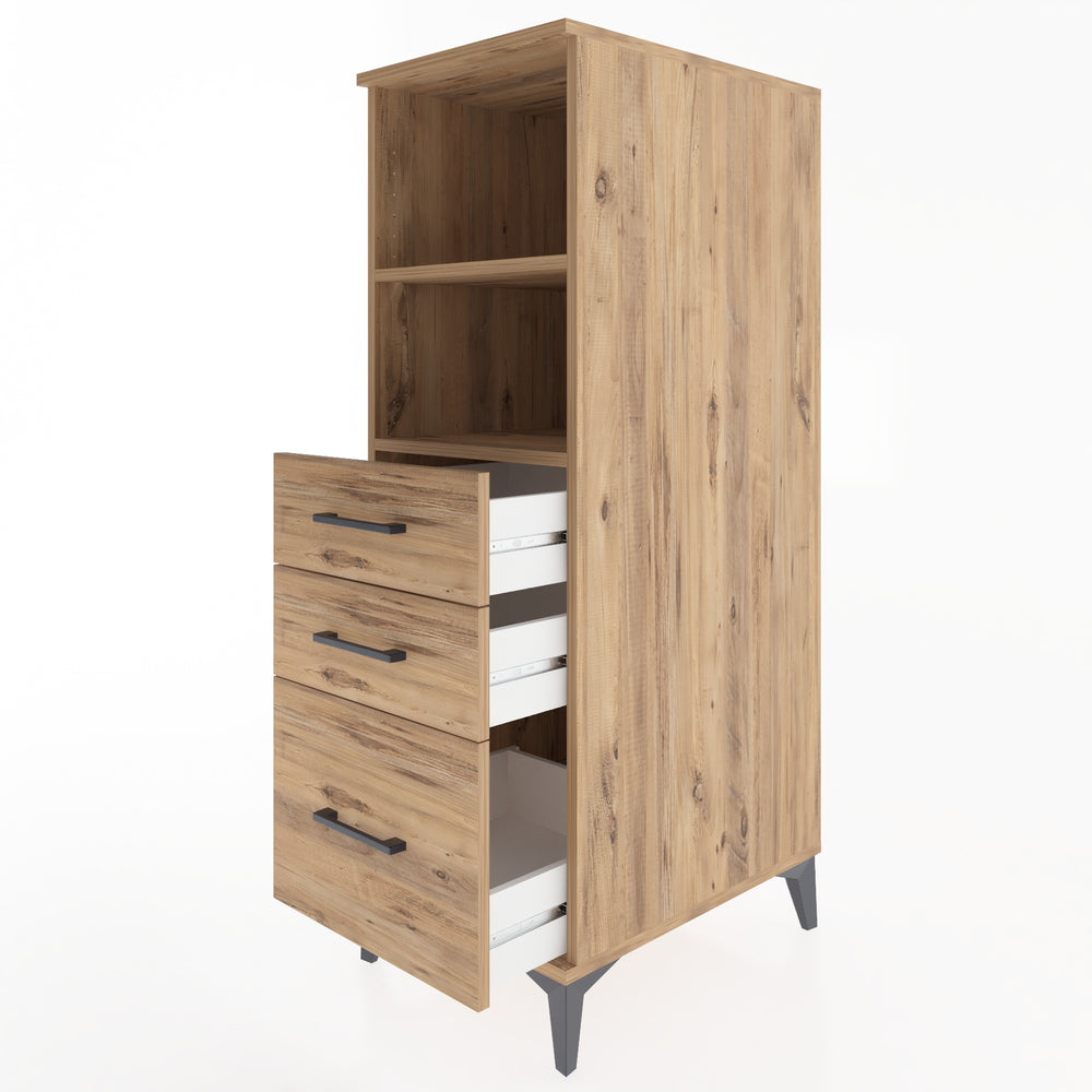 Woodntry Modular Cabinet Pine 44x59x122 cm with Drawers and Shelves CR72-3