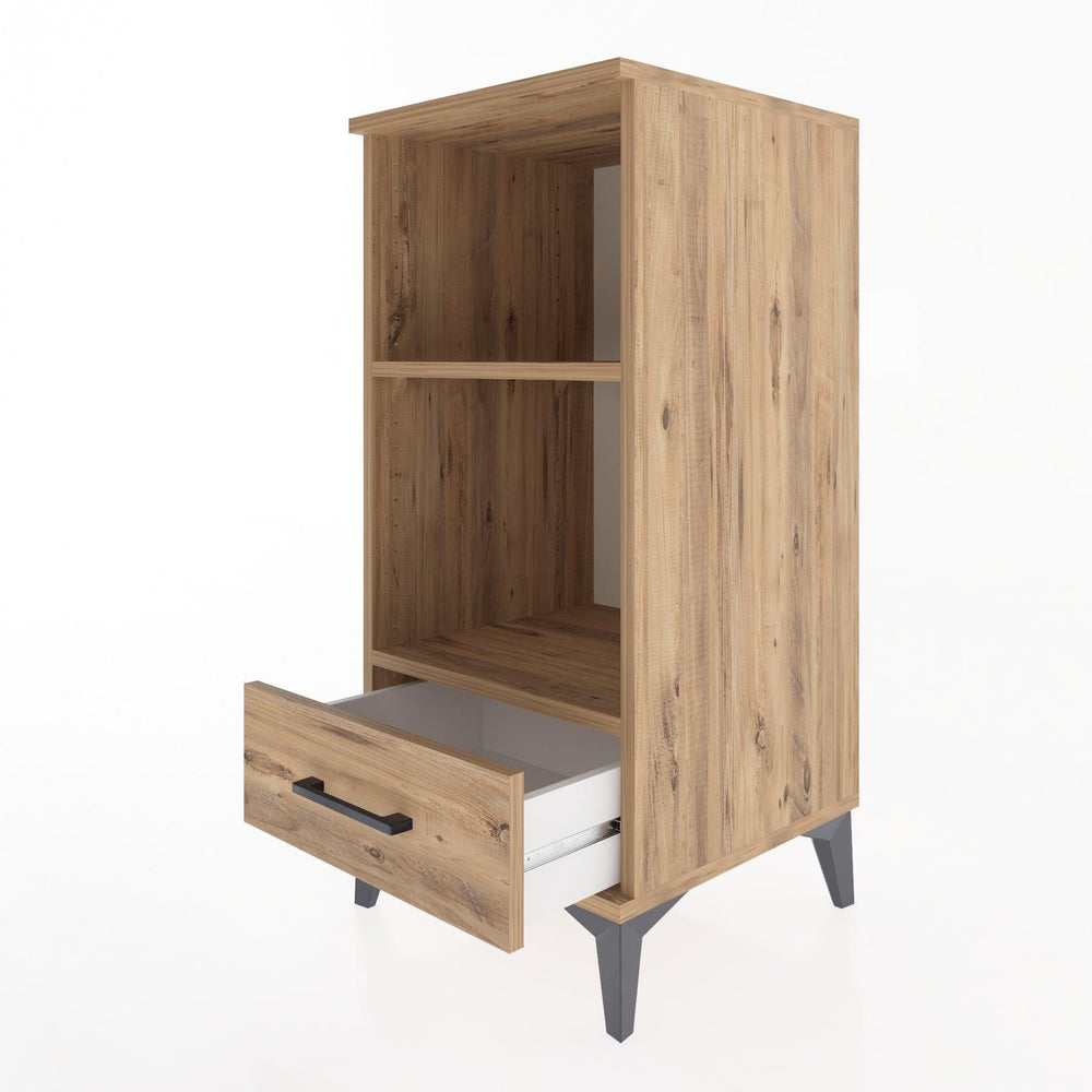 Woodntry Modular Nightstand Pine 44x44x84 cm with Drawers and Shelves CR24-3