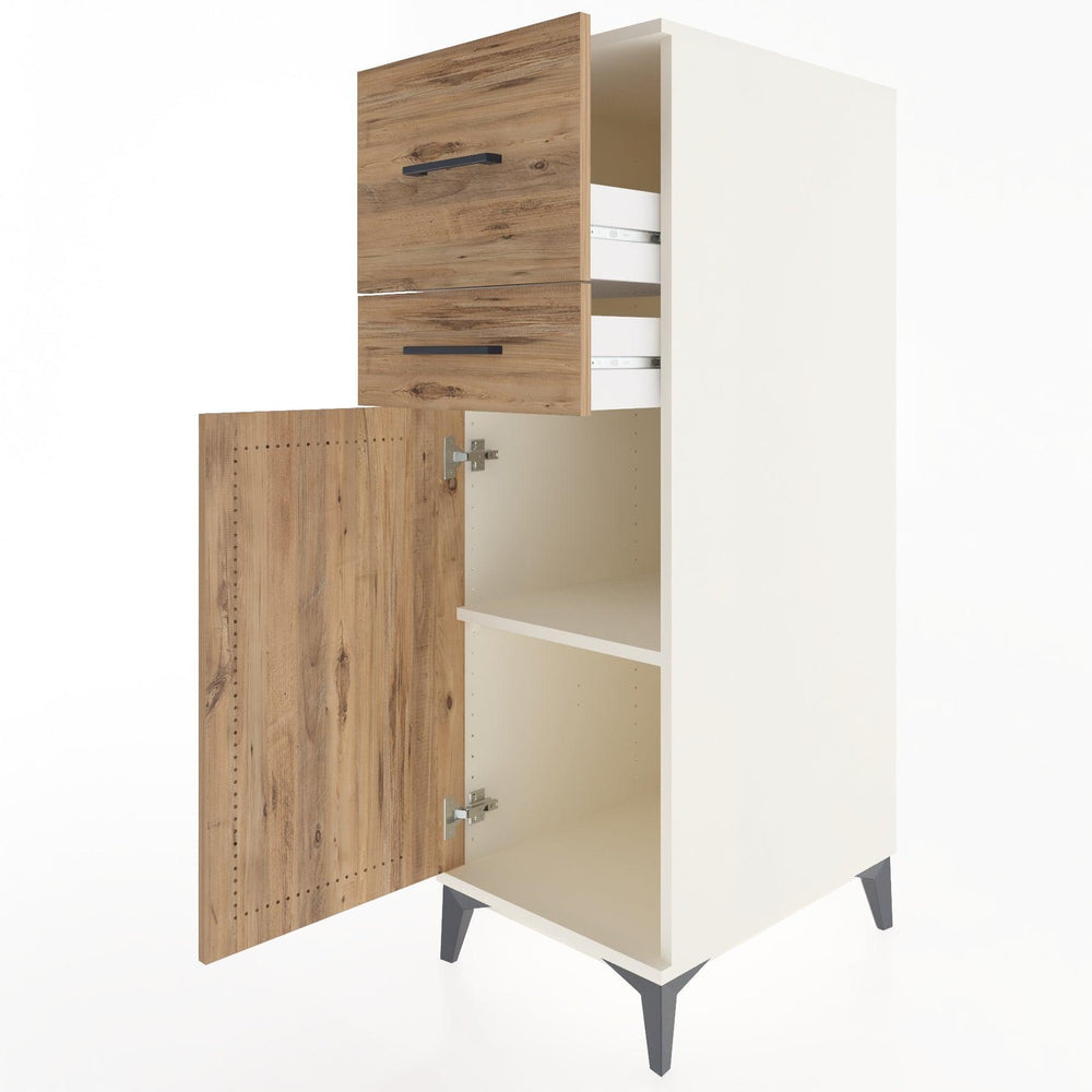 Woodntry Modüler Dolap Aytaşı 44x59x122 cm Kapaklı ve Çekmeceli KC23-1