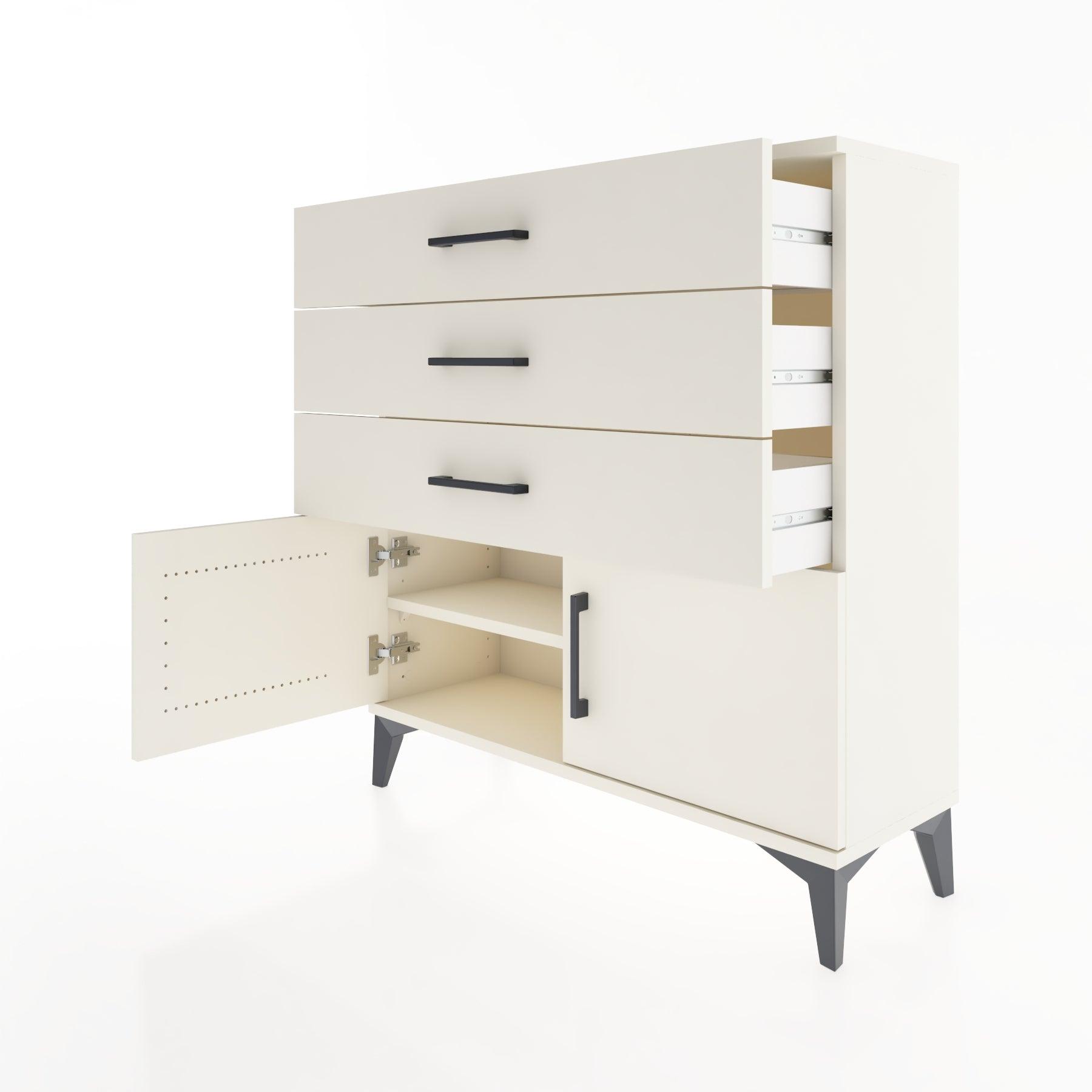Woodntry Modular Dresser Moonstone 88x30x84 cm with Cover and Drawer KC23-1