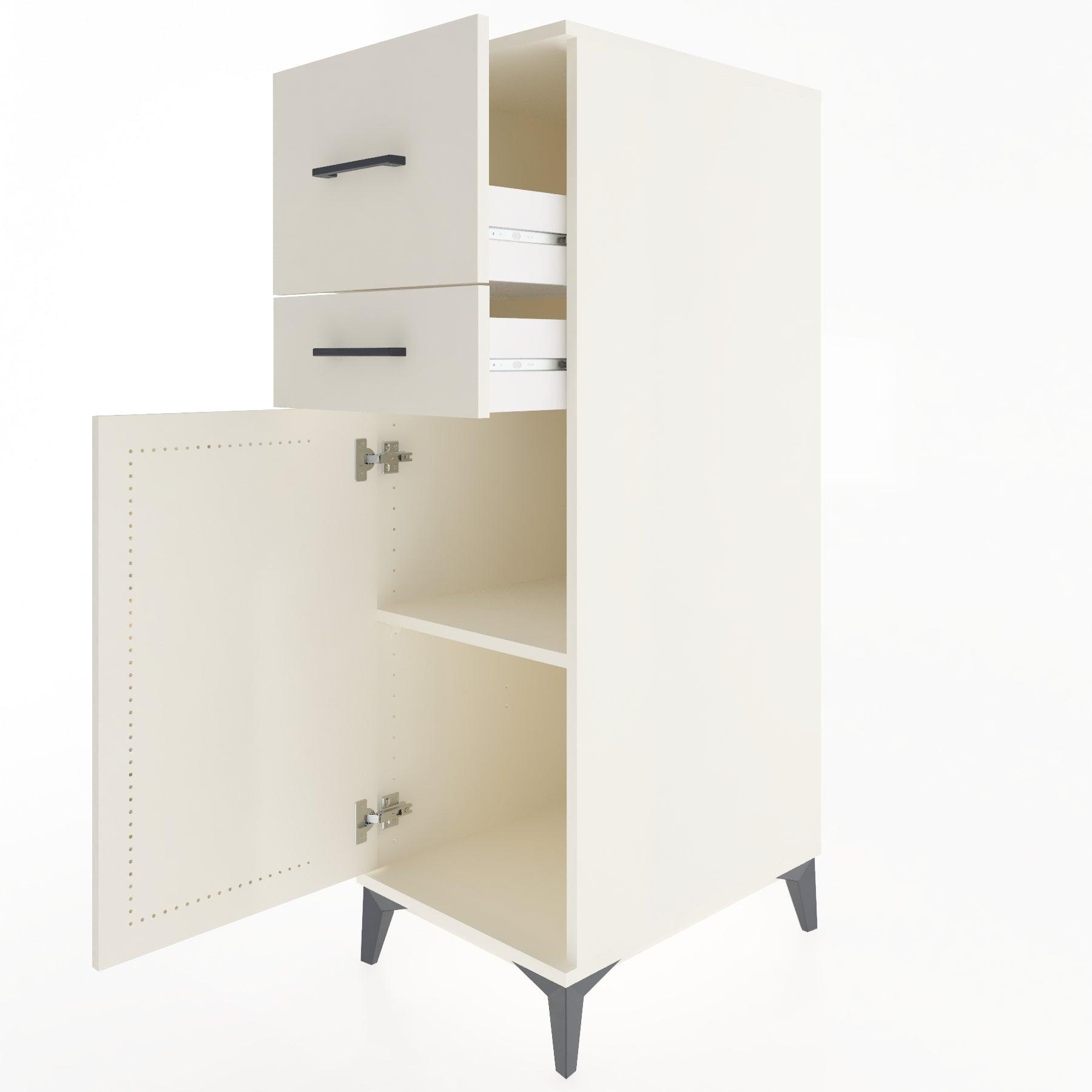 Woodntry Modular Cabinet Moonstone 44x59x122 cm with Doors and Drawers KC123-1