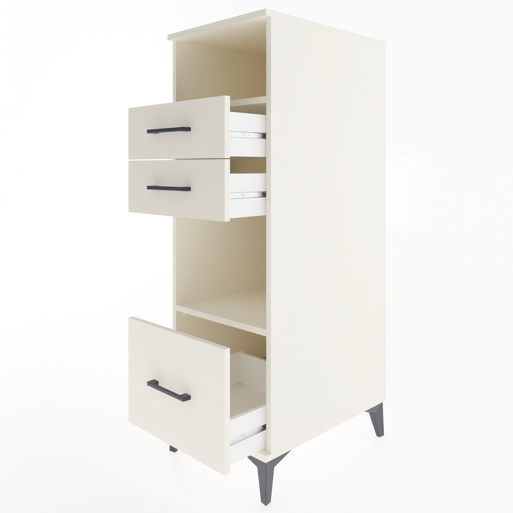 Woodntry Modüler Dolap Aytaşı 44x59x122 cm Çekmeceli ve Raflı CR73-1