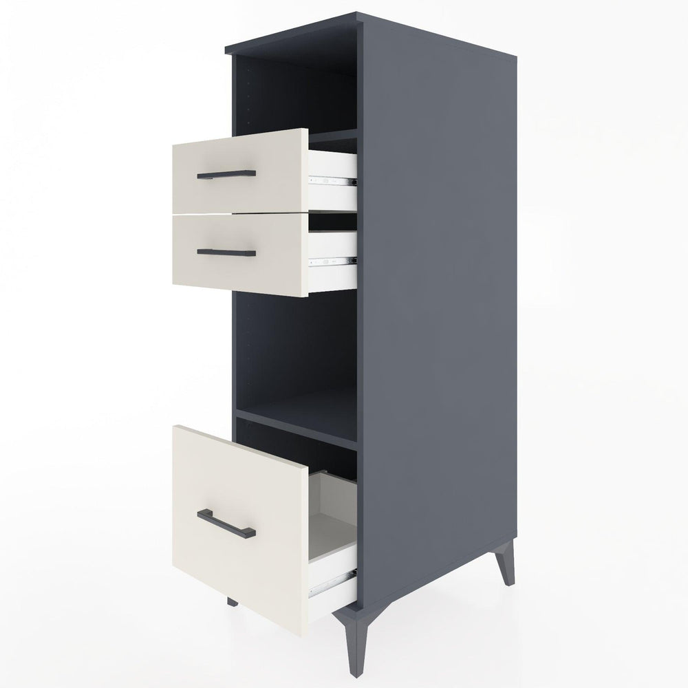 Woodntry Modular Cabinet Anthracite 44x30x122 cm with Drawers and Shelves CR73-2