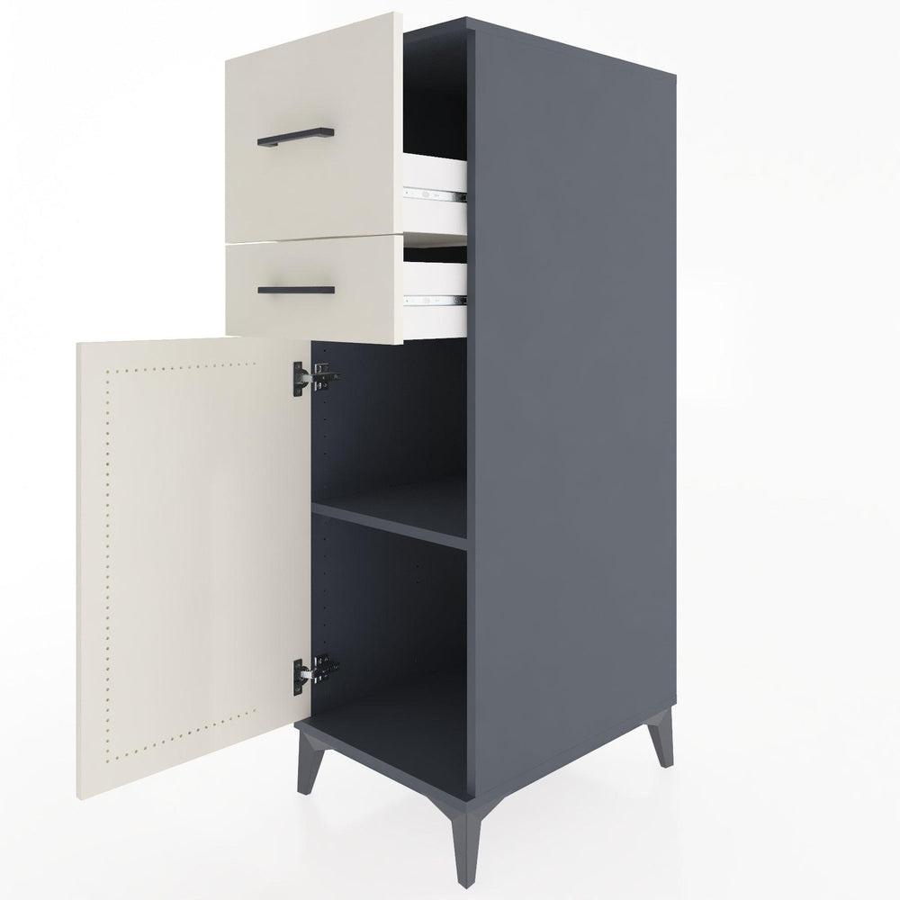 Woodntry Modular Cabinet Anthracite 44x59x122 cm with Doors and Drawers KC123-2