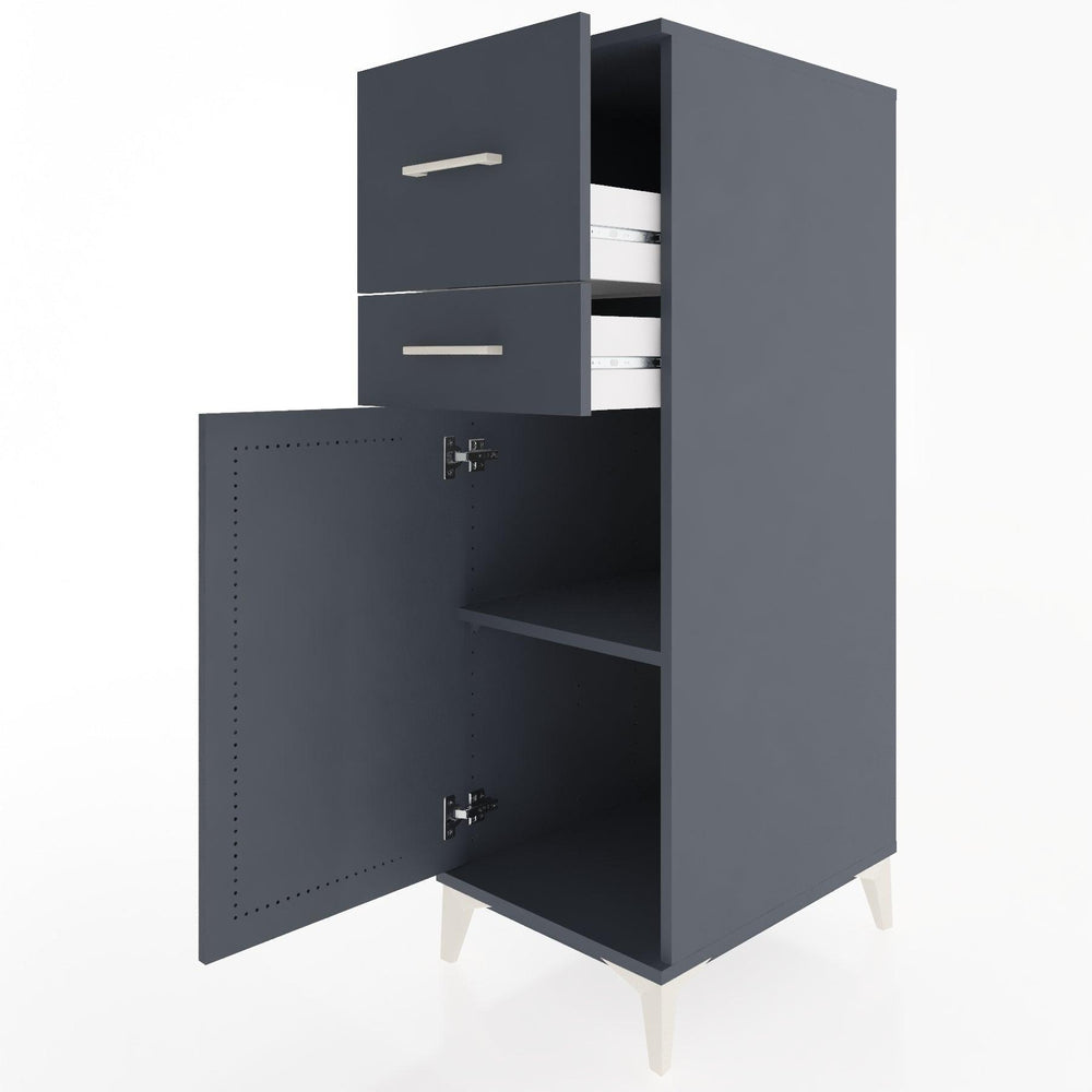 Woodntry Modular Cabinet Anthracite 44x30x122 cm with Doors and Drawers KC23-2