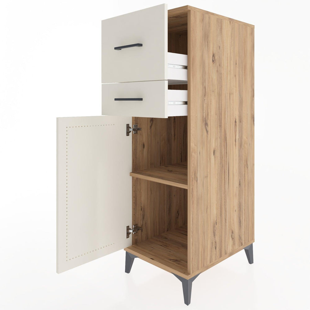 Woodntry Modular Cabinet Pine 44x30x122 cm with Doors and Drawers KC23-3