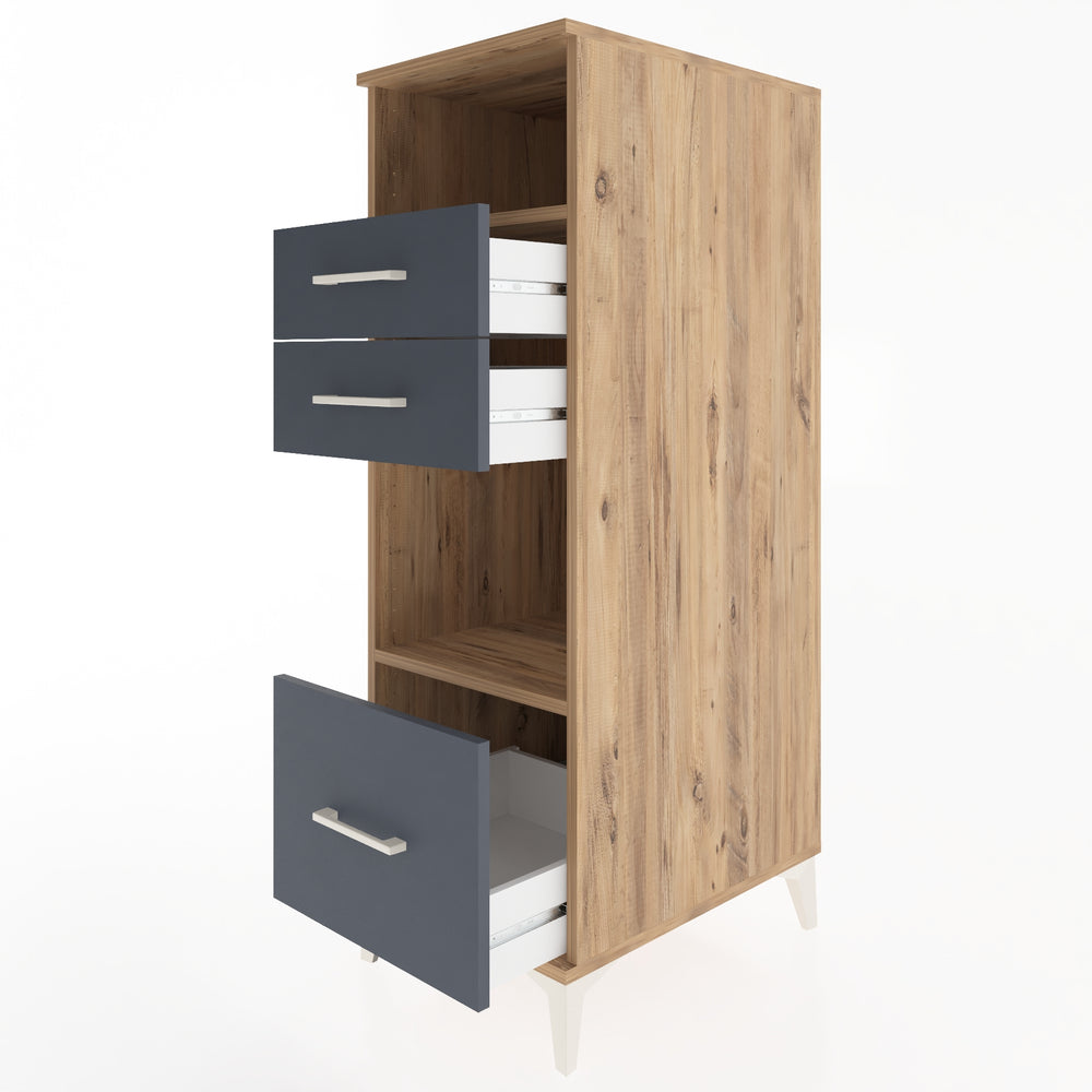 Woodntry Modular Cabinet Pine 44x59x122 cm with Drawers and Shelves CR73-3