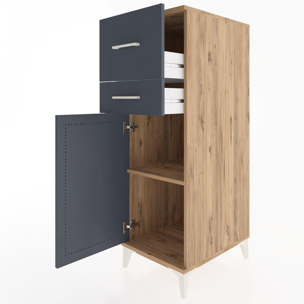 Woodntry Modular Cabinet Pine 44x30x122 cm with Doors and Drawers KC23-3