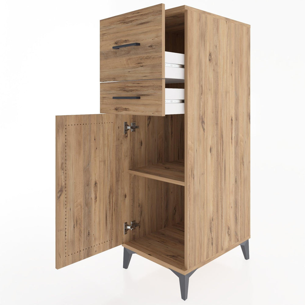 Woodntry Modular Cabinet Pine 44x59x122 cm with Doors and Drawers KC23-3