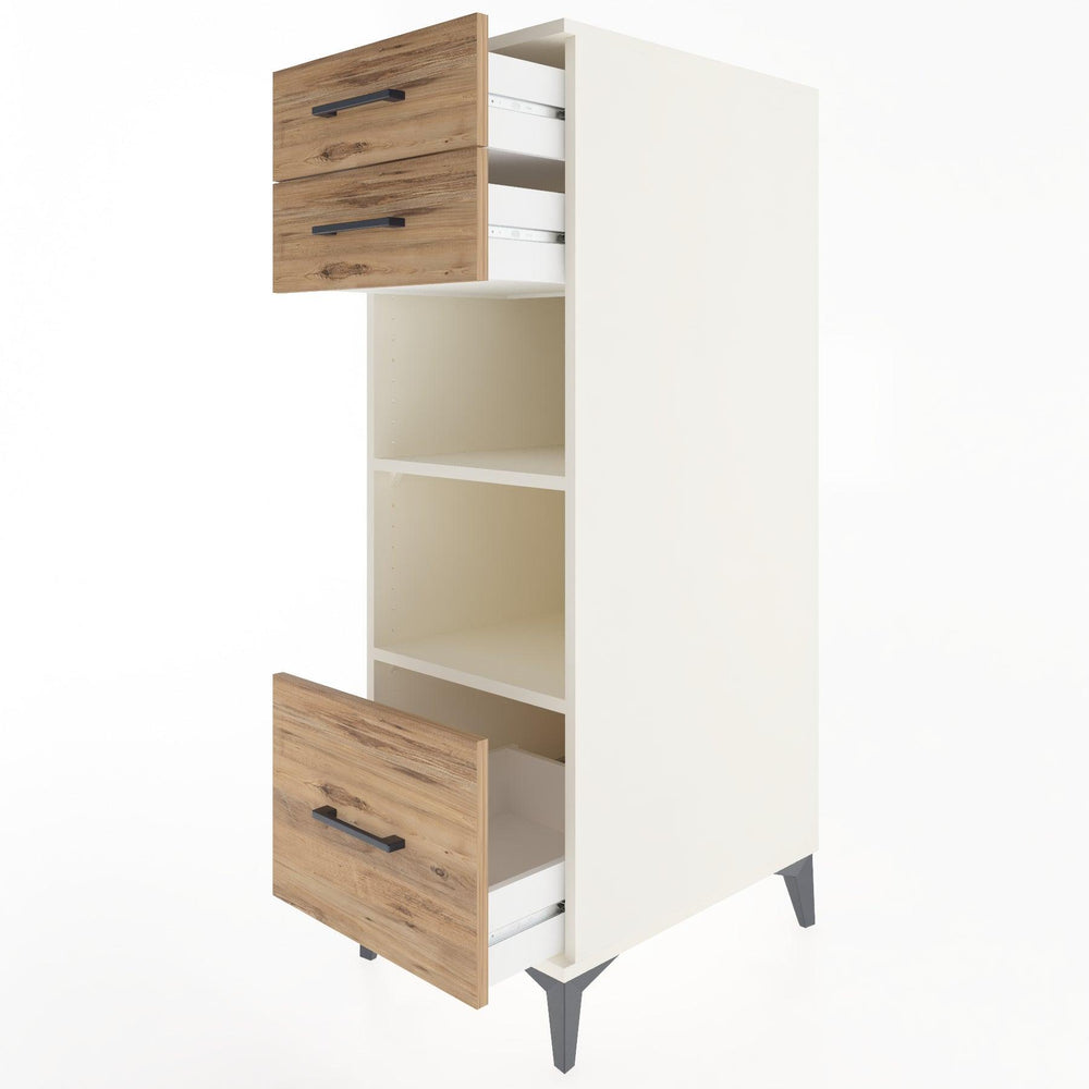 Woodntry Modular Cabinet Moonstone 44x30x122 cm with Drawers and Shelves CR74-1