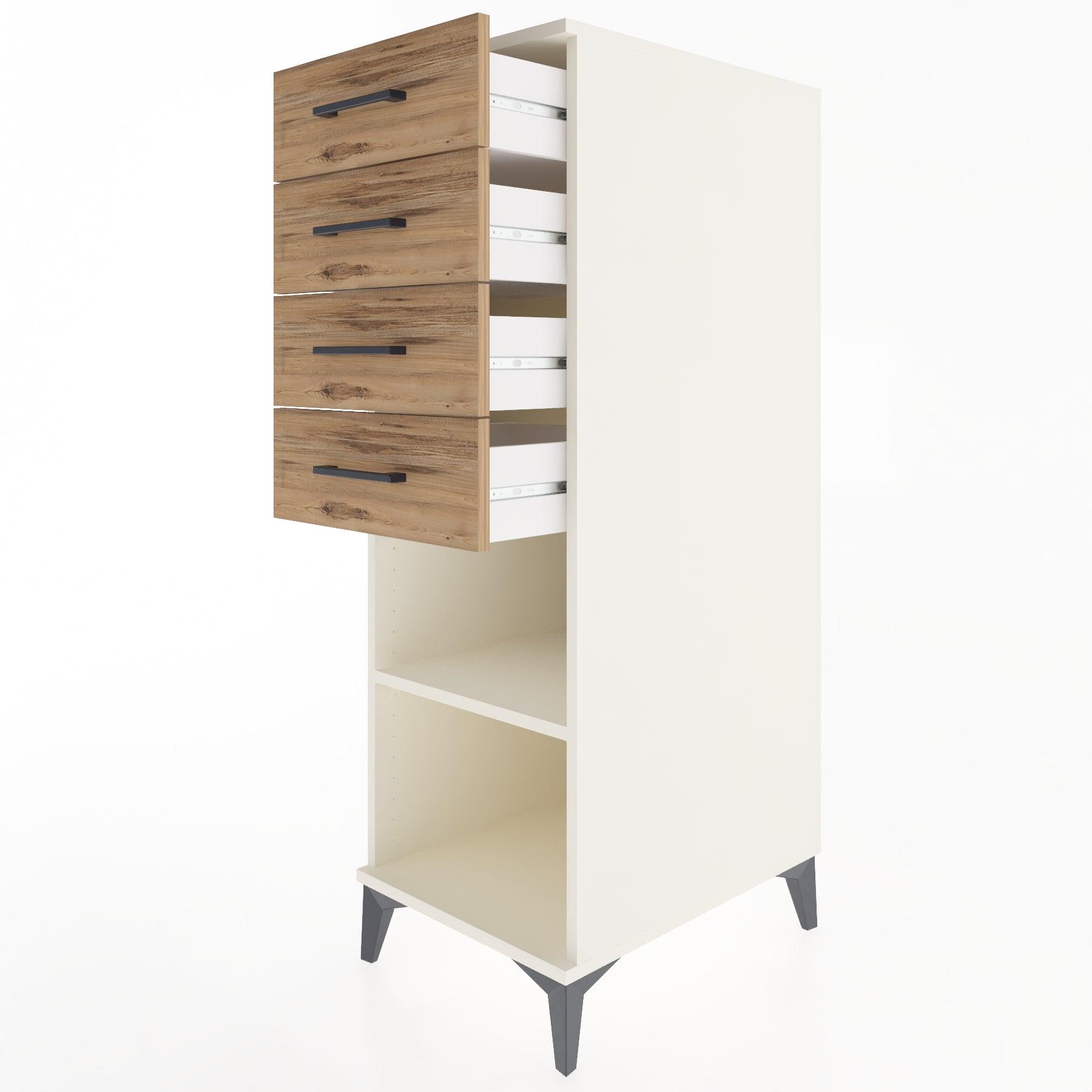 Woodntry Modular Cabinet Moonstone 44x59x122 cm with Drawers and Shelves CR124-1
