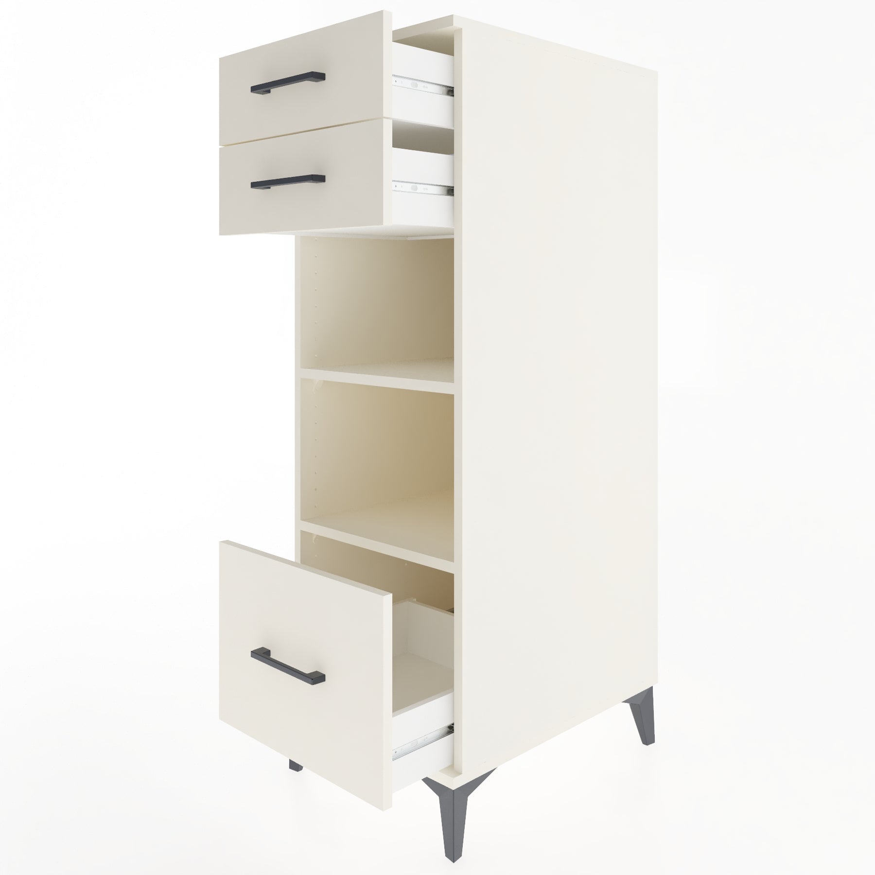 Woodntry Modular Cabinet Moonstone 44x59x122 cm with Drawers and Shelves CR74-1