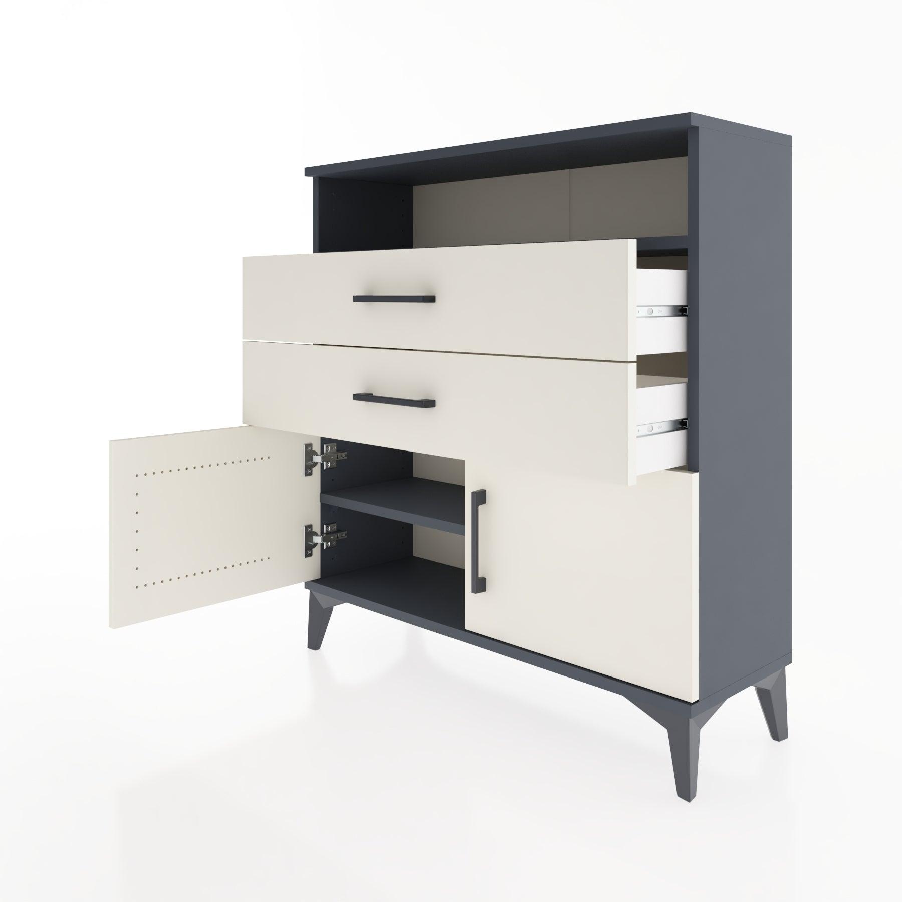 Woodntry Modular Dresser Anthracite 88x30x84 cm Functional F24-2