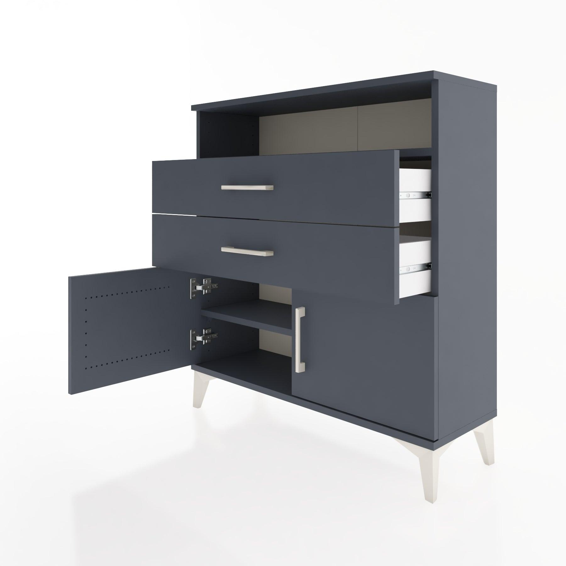 Woodntry Modular Dresser Anthracite 88x30x84 cm Functional F24-2