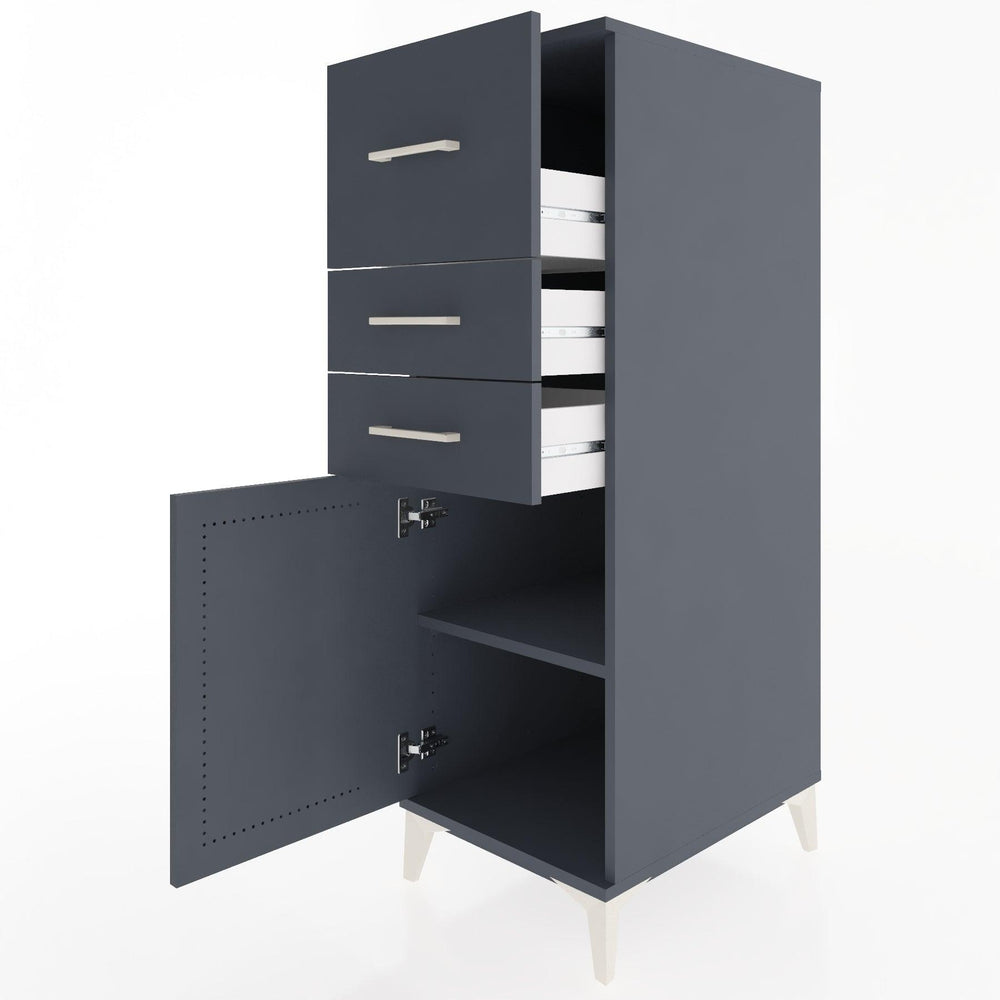 Woodntry Modular Cabinet Anthracite 44x30x122 cm with Doors and Drawers KC24-2