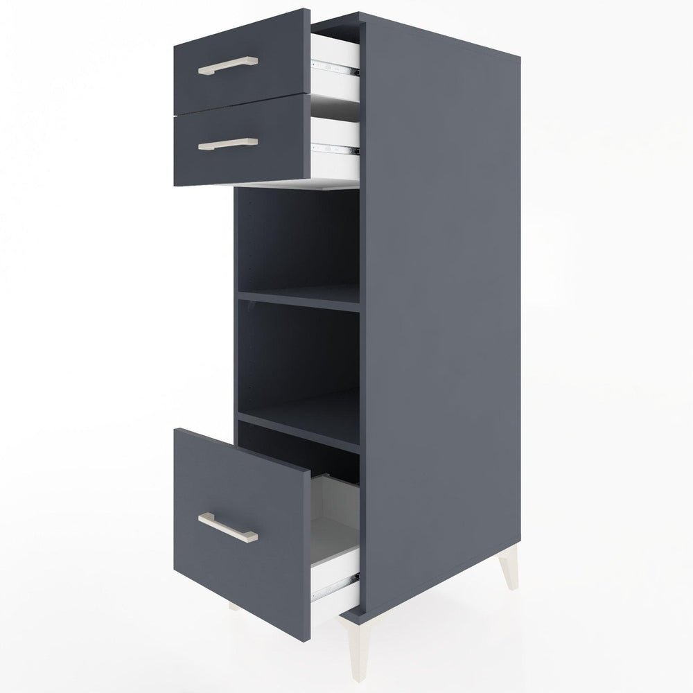 Woodntry Modular Cabinet Anthracite 44x30x122 cm with Drawers and Shelves CR74-2