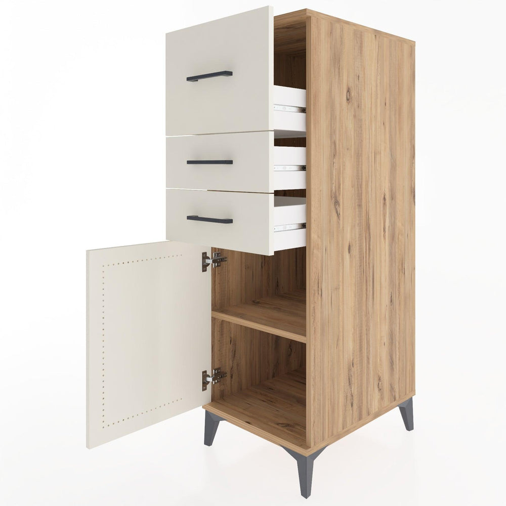 Woodntry Modular Cabinet Pine 44x59x122 cm with Doors and Drawers KC24-3