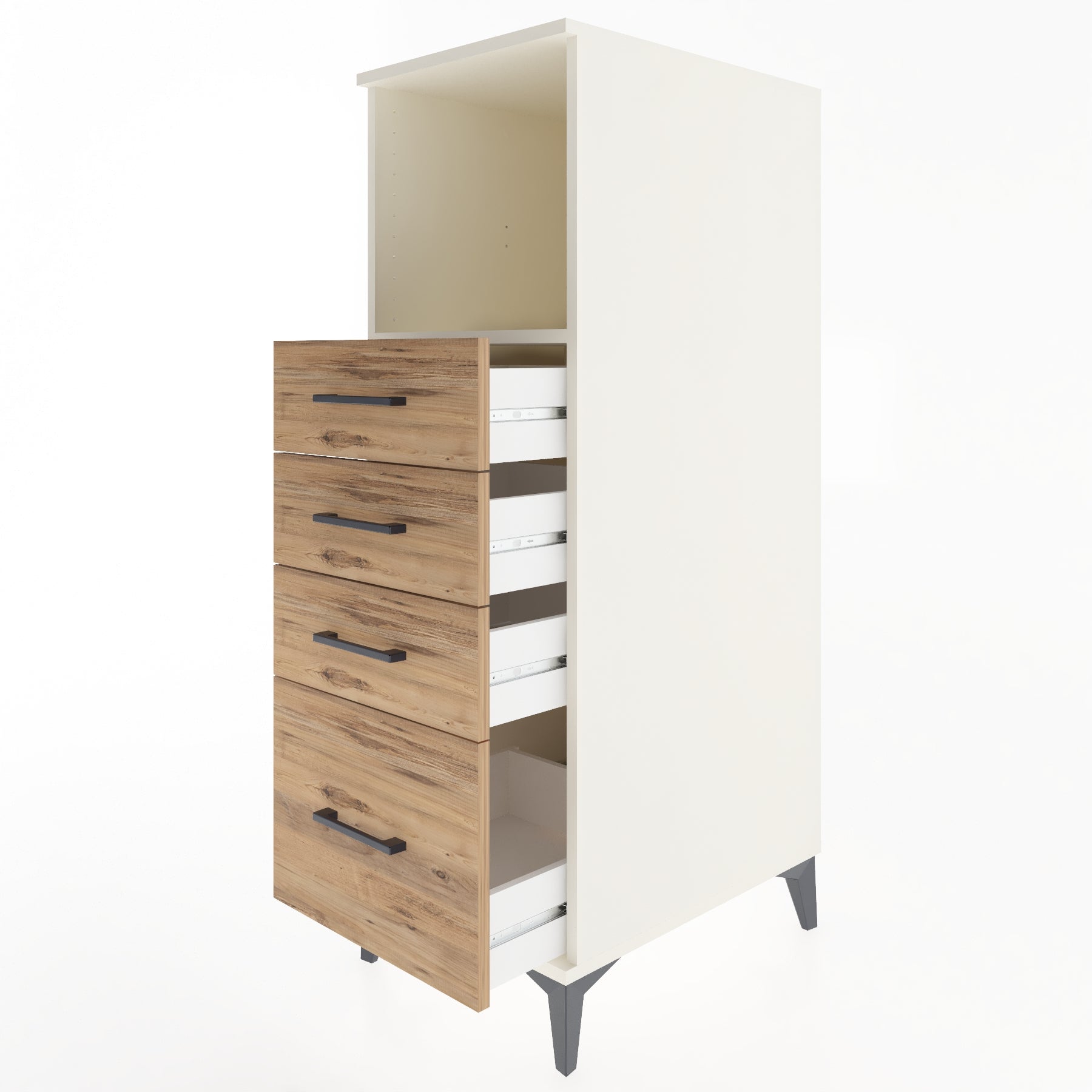 Woodntry Modular Cabinet Moonstone 44x59x122 cm with Drawers and Shelves CR75-1