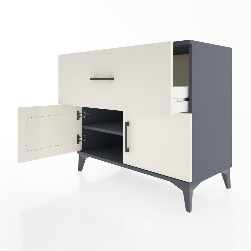 Woodntry Modüler Şifonyer Antrasit 88x44x68 cm Kapaklı ve Çekmeceli KC25-2