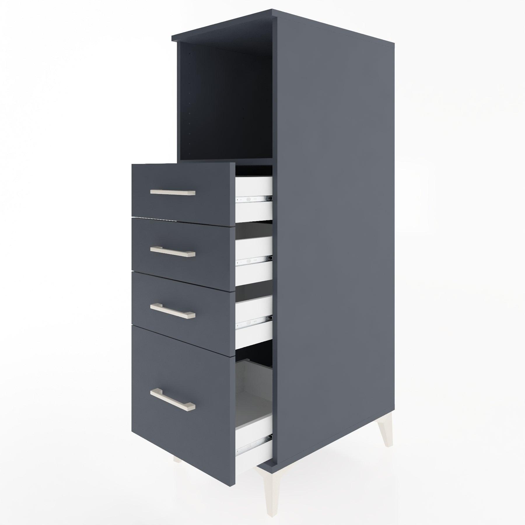 Woodntry Modular Cabinet Anthracite 44x30x122 cm with Drawers and Shelves CR75-2