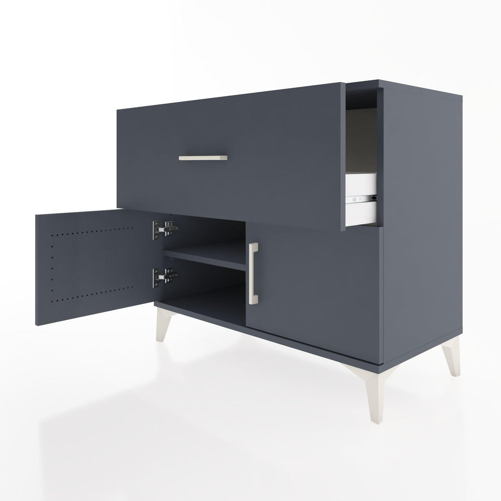 Woodntry Modüler Şifonyer Antrasit 88x44x68 cm Kapaklı ve Çekmeceli KC25-2