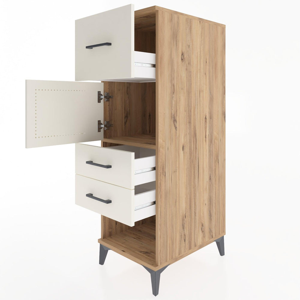 Woodntry Modüler Dolap Çam 44x30x122 cm Fonksiyonel F125-3