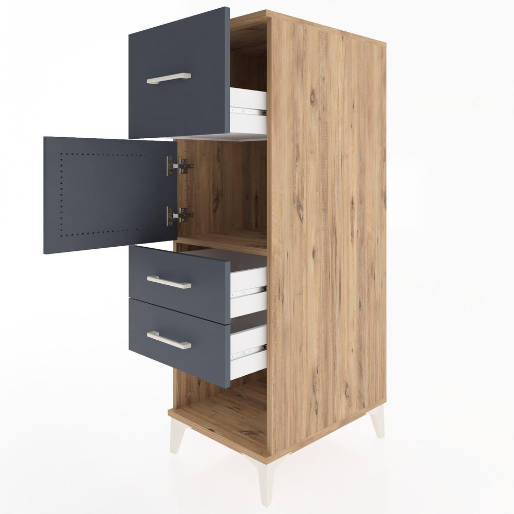 Woodntry Modüler Dolap Çam 44x30x122 cm Fonksiyonel F125-3