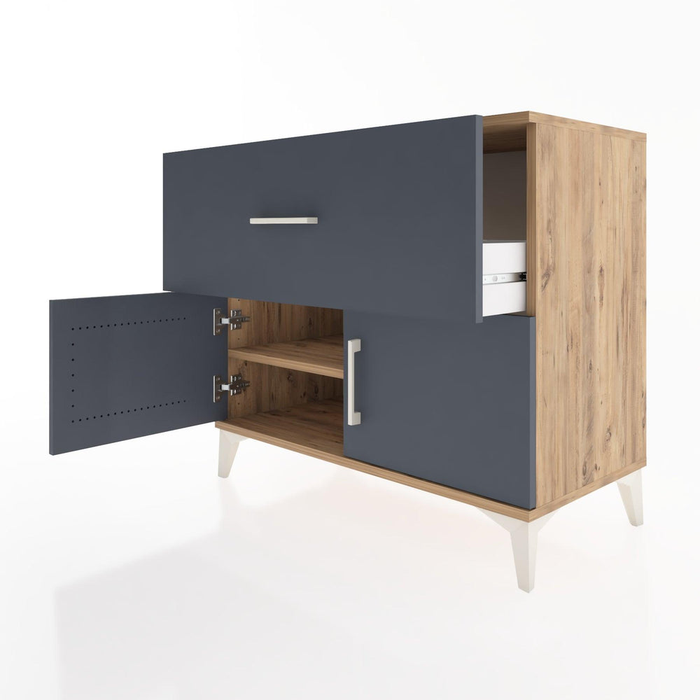 Woodntry Modüler Şifonyer Çam 88x44x68 cm Kapaklı ve Çekmeceli KC25-3