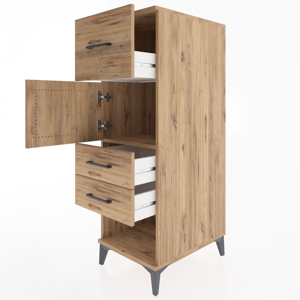 Woodntry Modüler Dolap Çam 44x59x122 cm Fonksiyonel F125-3