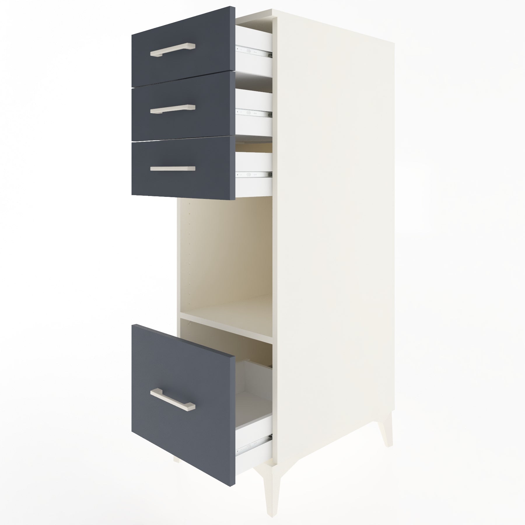 Woodntry Modüler Dolap Aytaşı 44x59x122 cm Çekmeceli ve Raflı CR76-1
