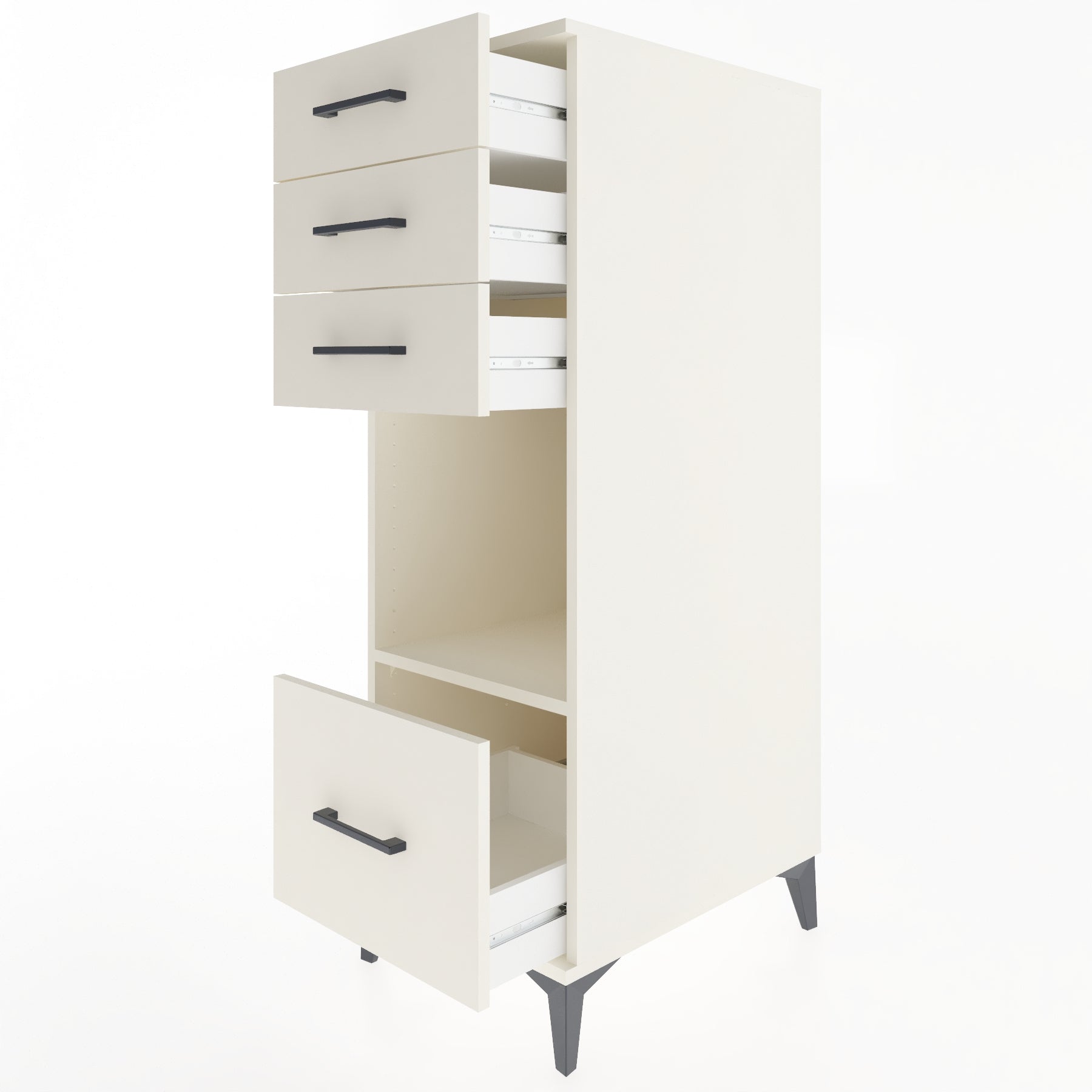 Woodntry Modüler Dolap Aytaşı 44x59x122 cm Çekmeceli ve Raflı CR76-1