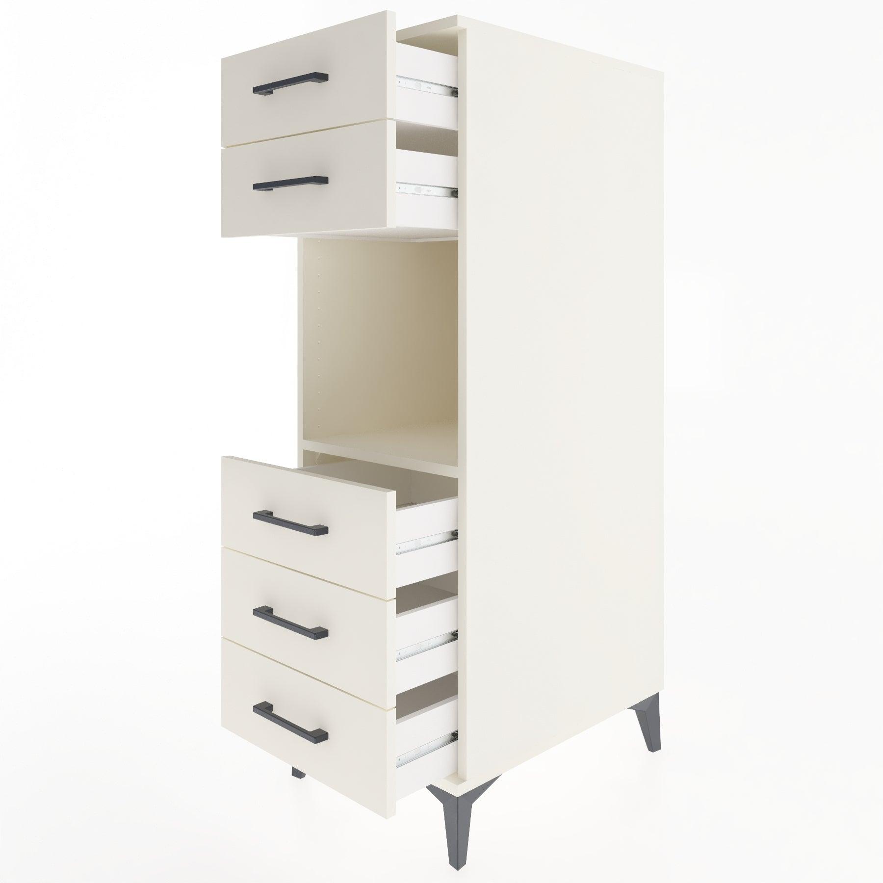 Woodntry Modular Cabinet Moonstone 44x59x122 cm with Drawers and Shelves CR126-1