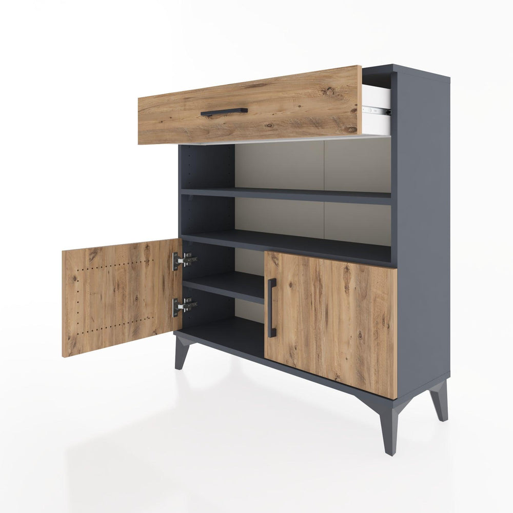 Woodntry Modüler Şifonyer Antrasit 88x30x84 cm Fonksiyonel F26-2