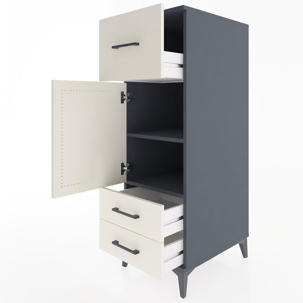 Woodntry Modular Cabinet Anthracite 44x30x122 cm with Doors and Drawers KC26-2