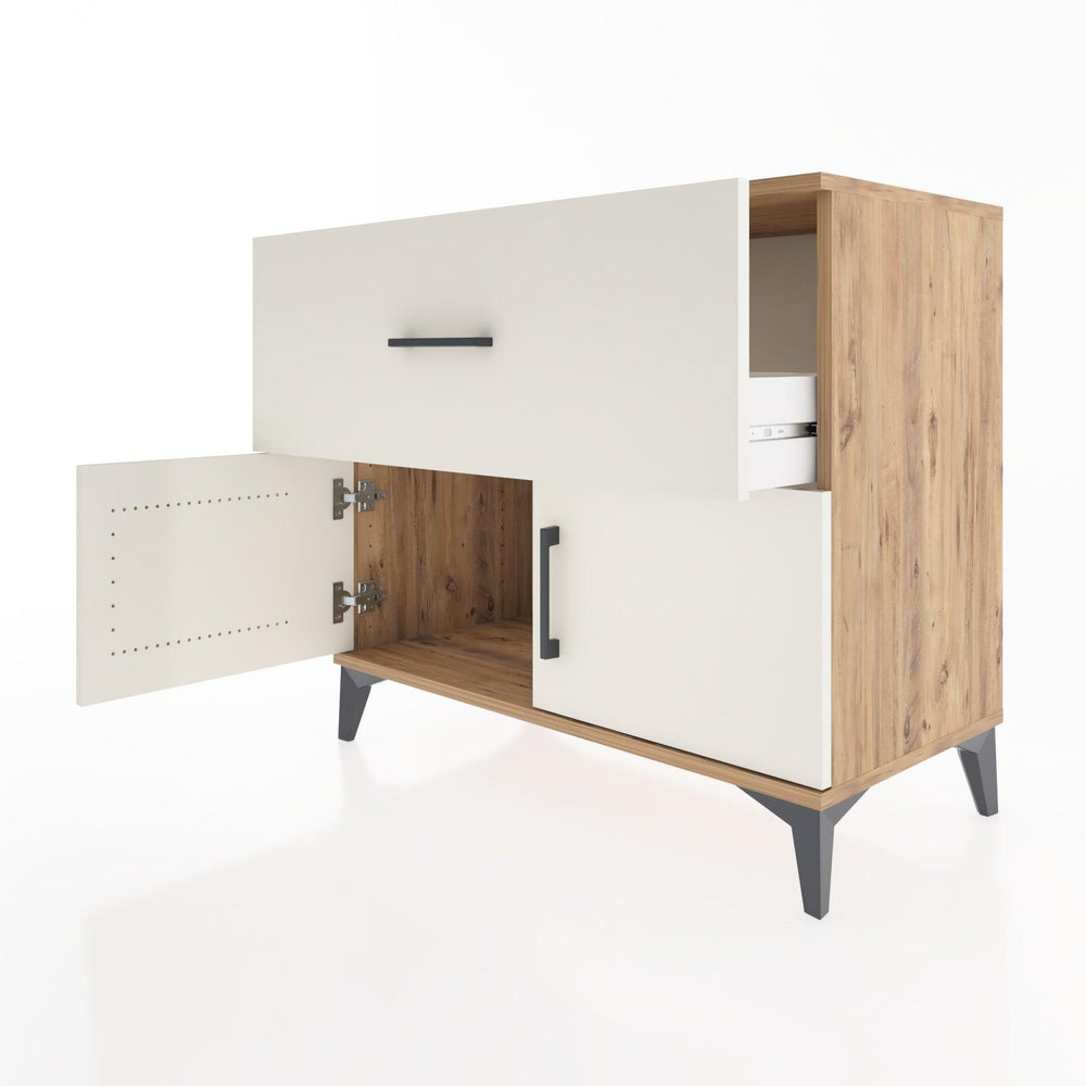 Woodntry Modüler Şifonyer Çam 88x44x68 cm Kapaklı ve Çekmeceli KC26-3