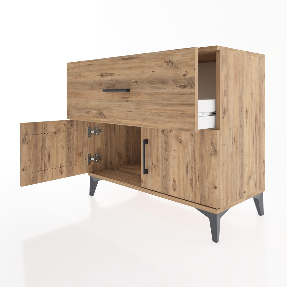 Woodntry Modüler Şifonyer Çam 88x44x68 cm Kapaklı ve Çekmeceli KC26-3