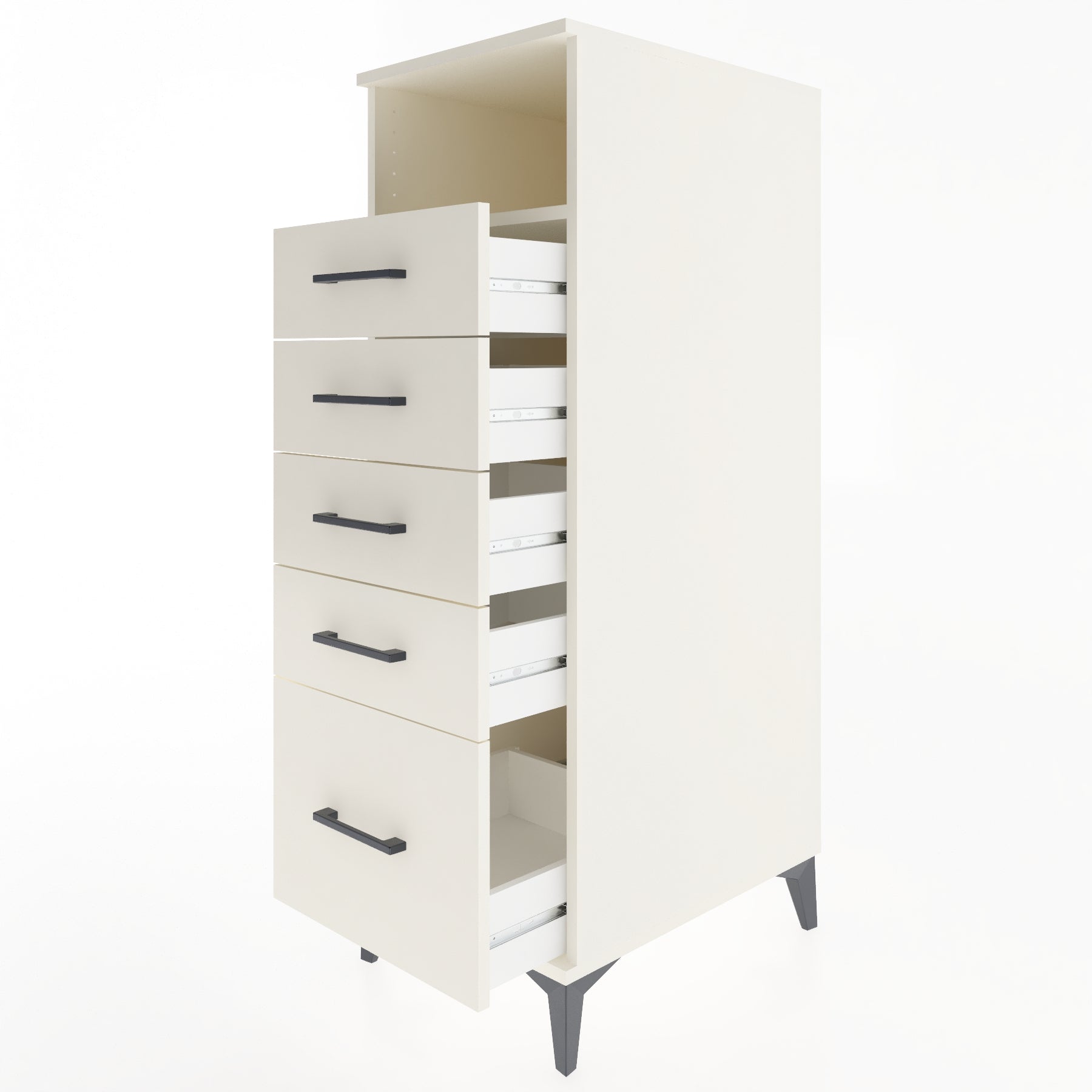Woodntry Modular Cabinet Moonstone 44x59x122 cm with Drawers and Shelves CR77-1